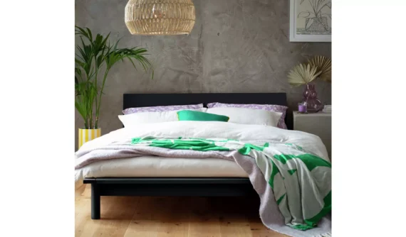 Habitat Akio Double Wooden Platform Bed Frame - Natural - Image 2