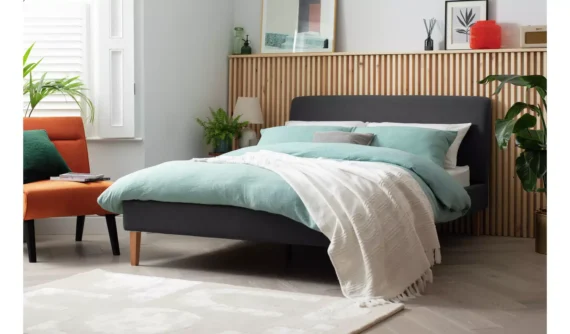 Habitat Ren Kingsize Fabric Bed Frame - Charcoal