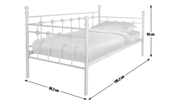 Home Abigail Single Metal Bed Frame - White - Image 2