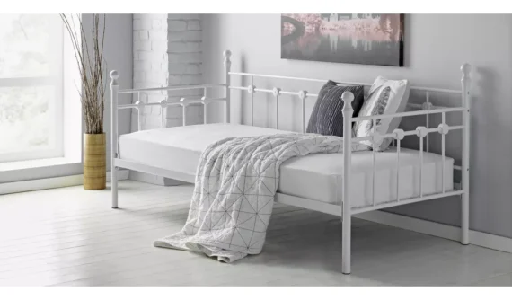 Home Abigail Single Metal Bed Frame - White