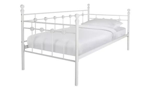 Home Abigail Single Metal Bed Frame - White - Image 3