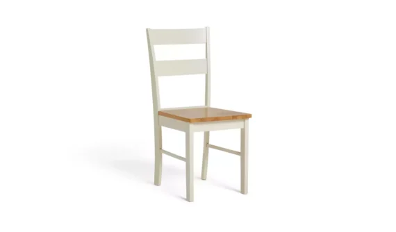 Chicago Solid Wood Round Table & 4Off White Chair - Image 4