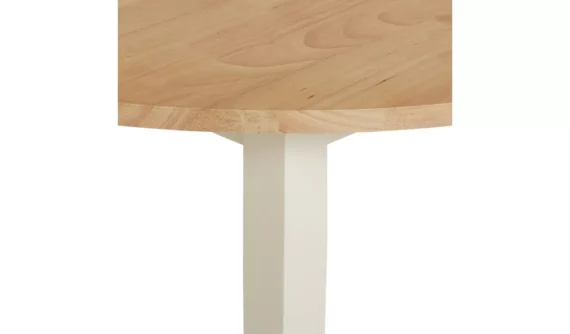 Chicago Solid Wood Round Table & 4Off White Chair - Image 6