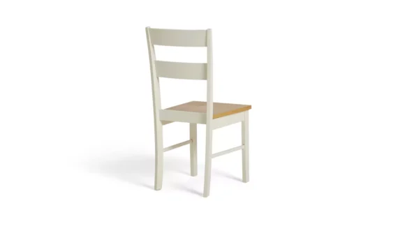 Chicago Solid Wood Round Table & 4Off White Chair - Image 7